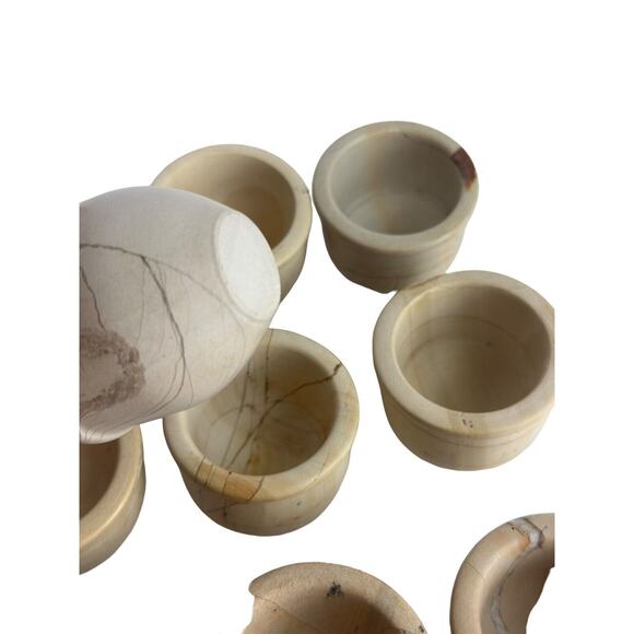 stoneware egg holder cups kitchen dining hosting party set of 10 - Picture 4 of 11